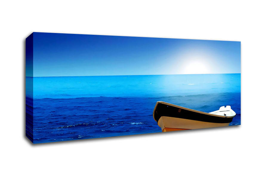 Sail Boat On The Crystal Ocean Shoreline Canvas Wall Art