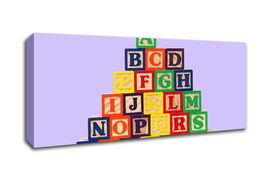 Alphabet Blocks Lilac Canvas Wall Art