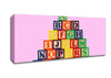 Alphabet Blocks Pink Canvas Wall Art