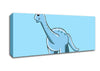 Big Funny Dinosaur Baby Blue Canvas Wall Art