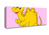 Big Happy Dinosaur Pink Canvas Wall Art