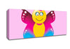 Butterfly Cartoon Face Pink Canvas Wall Art