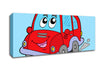 Car With Face Smokey Baby Blue Canvas Wall Art