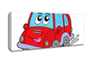 Car With Face Smokey White Canvas Wall Art