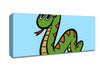 Cartoon Snake Baby Blue Canvas Wall Art