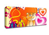 Cat Celebration White Canvas Wall Art
