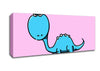 Dinosaur Not Impressed Pink Canvas Wall Art