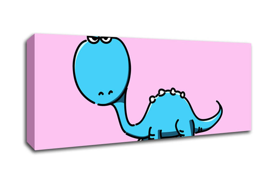 Dinosaur Not Impressed Pink Canvas Wall Art