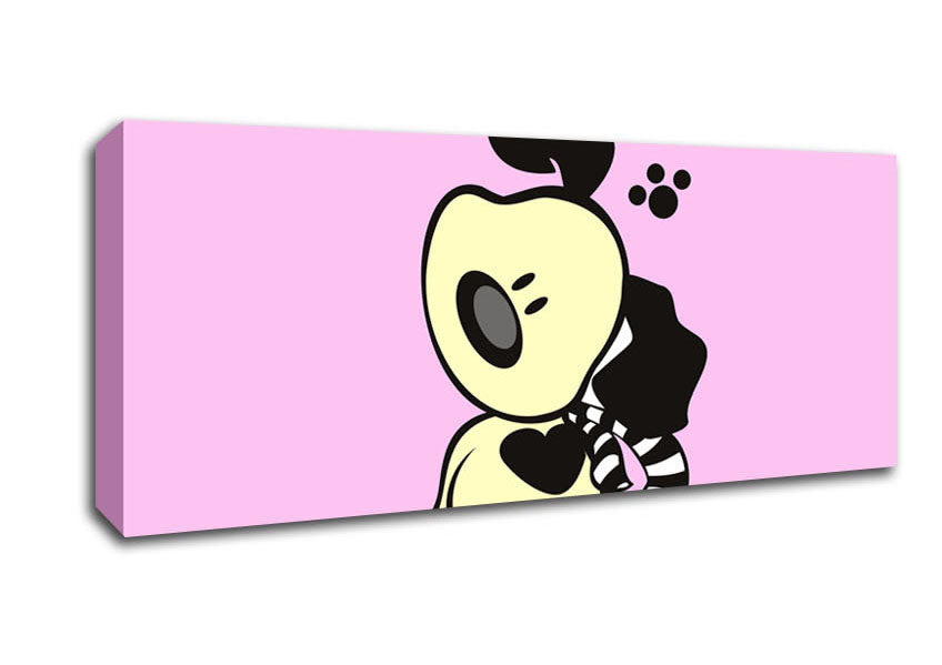 Dog Paw Print Scarf Pink Canvas Wall Art