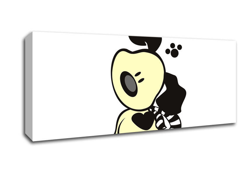 Dog Paw Print Scarf White Canvas Wall Art