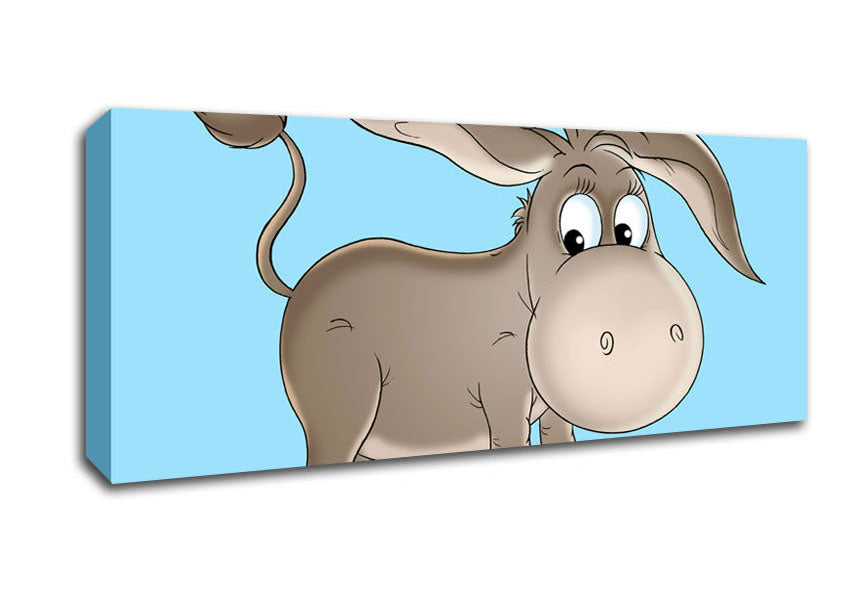 Donkey Short Legs Baby Blue Canvas Wall Art