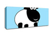 Happy Cartoon Sheep Baby Blue Canvas Wall Art