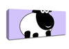 Happy Cartoon Sheep Lilac Canvas Wall Art