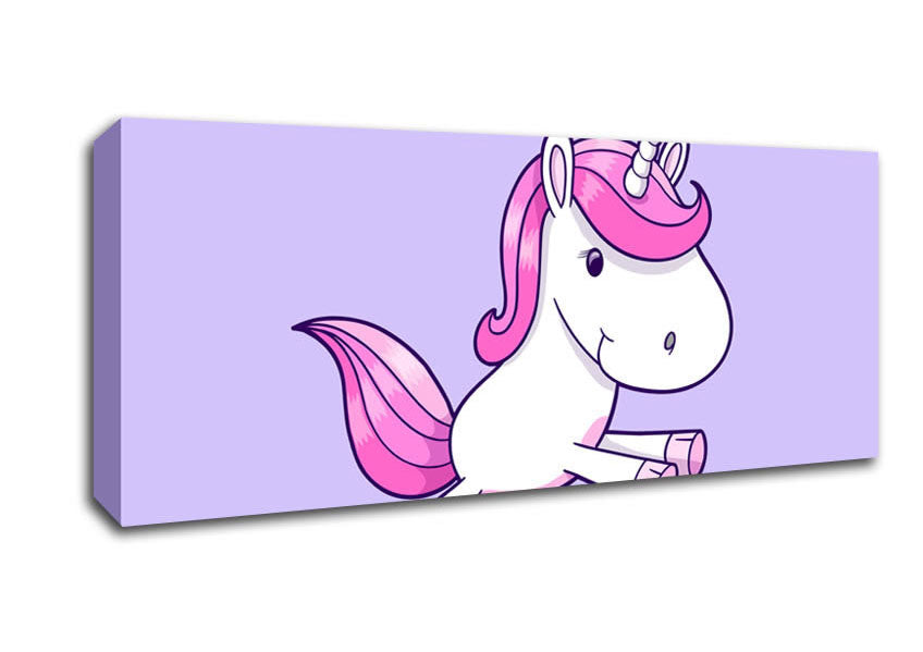 Leaping Unicorn Lilac Canvas Wall Art