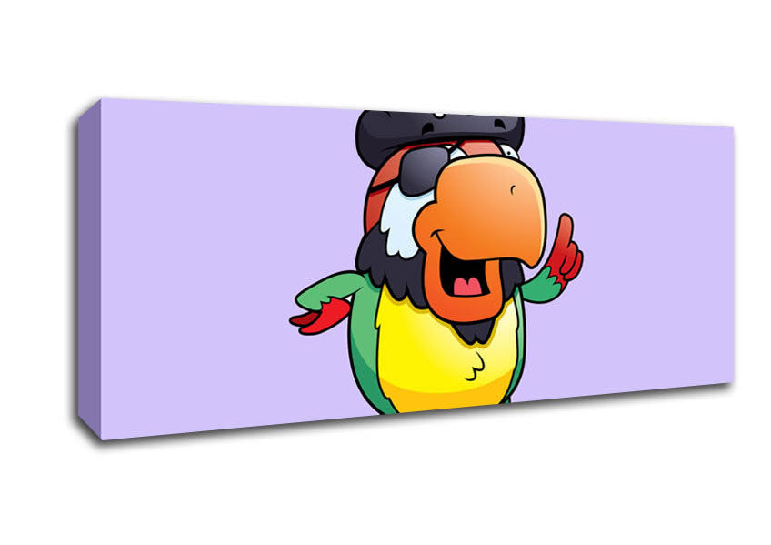 Pirate Parrot Eyepatch Lilac Canvas Wall Art