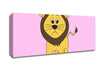 Sad Lion Pink Canvas Wall Art