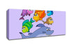 Shark And Fish Lilac Canvas Wall Art
