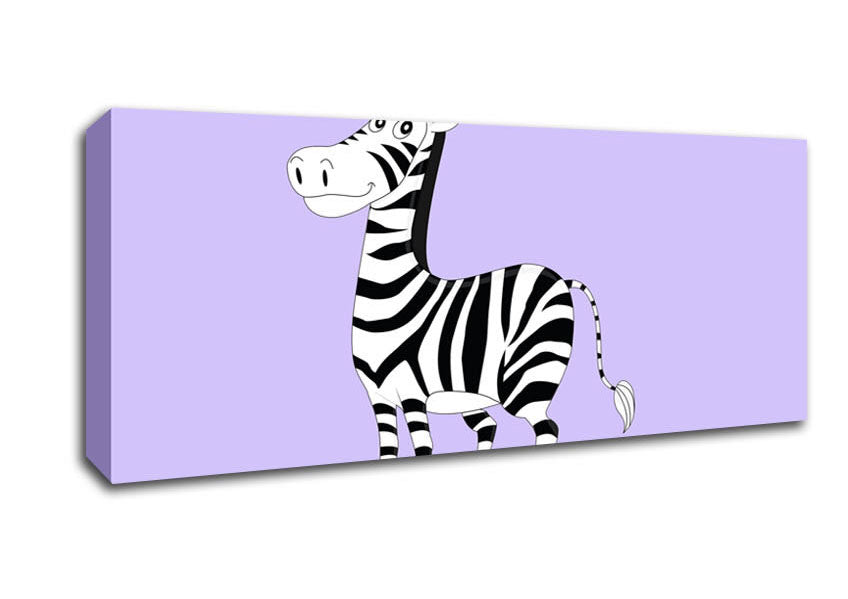Standing Zebra Lilac Canvas Wall Art