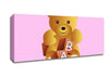 Teddy Bear Alphabet Blocks Pink Canvas Wall Art