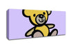 Teddy Bear Cartoon Lilac Canvas Wall Art