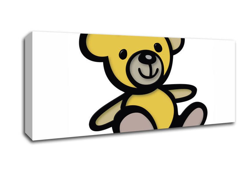 Teddy Bear Cartoon White Canvas Wall Art