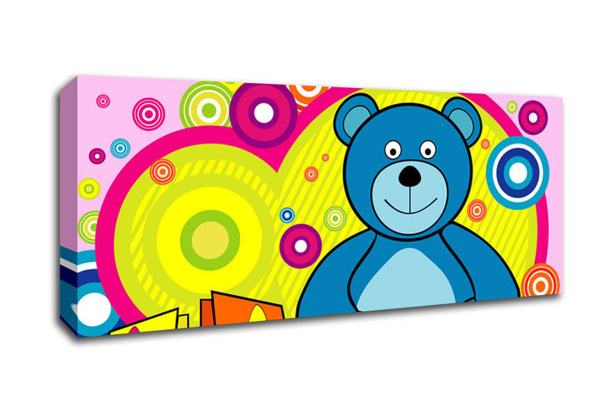 Teddy Bear Circles Pink Canvas Wall Art