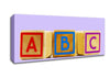 Three Alphabet Blocks Lilac Canvas Wall Art