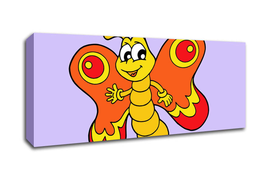 Waving Butterfly Lilac Canvas Wall Art