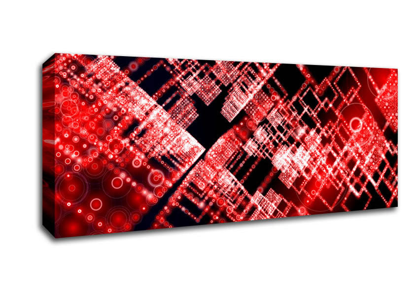 Red Surreal City Blocks Canvas Wall Art