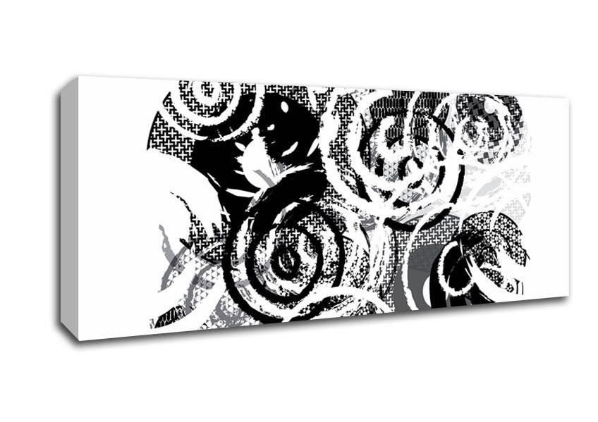 Swirls Of Circles B n W Canvas Wall Art