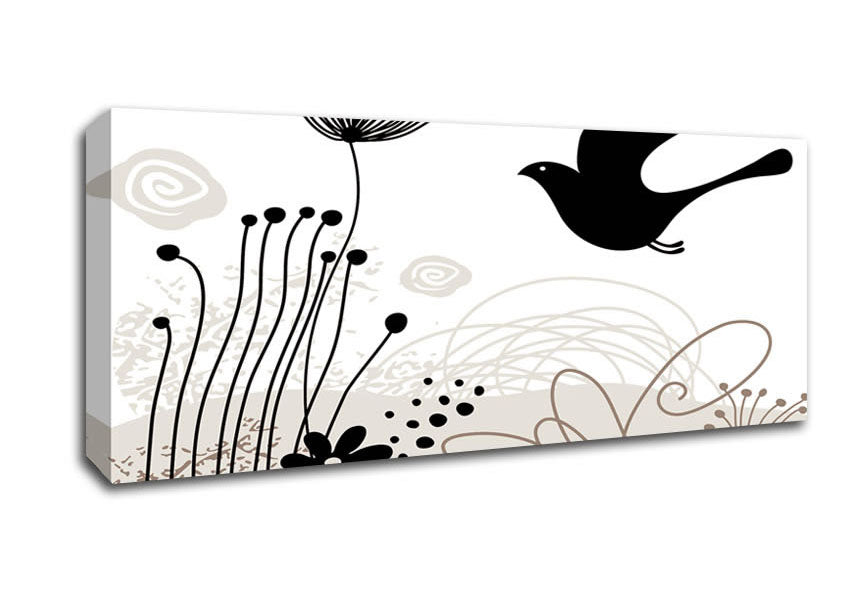 Bird In The Chocolate Garden Canvas Wall Art