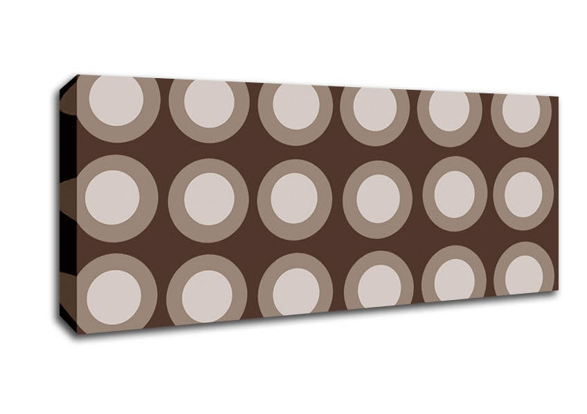 Circles Of Light Grey On Beige Canvas Wall Art