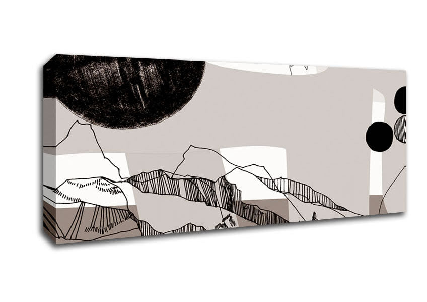Abstract Mountain Beige Canvas Wall Art