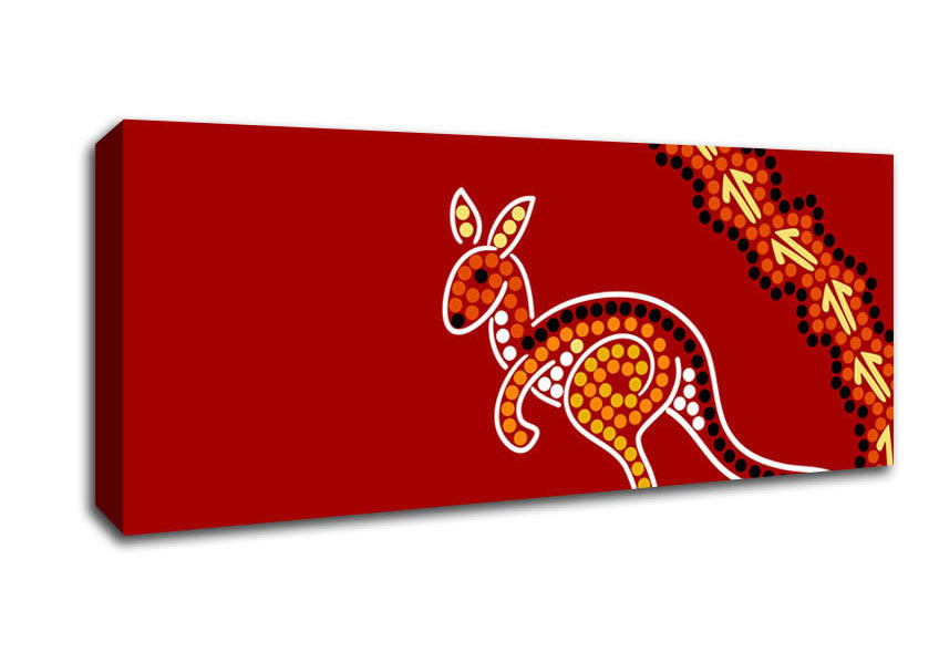 Aboriginal Native Australian Kangaroo Canvas Wall Art