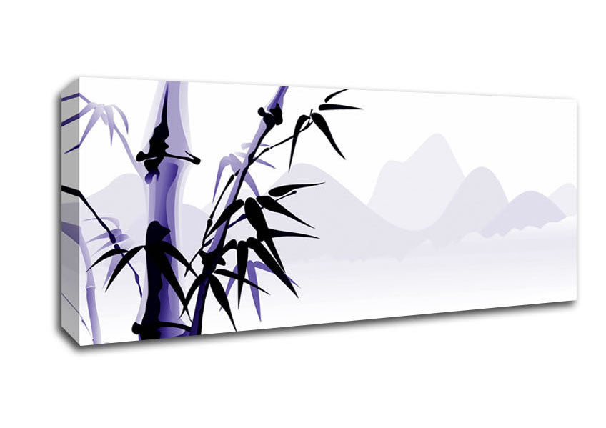 Purple Bamboo Mountains Canvas Wall Art