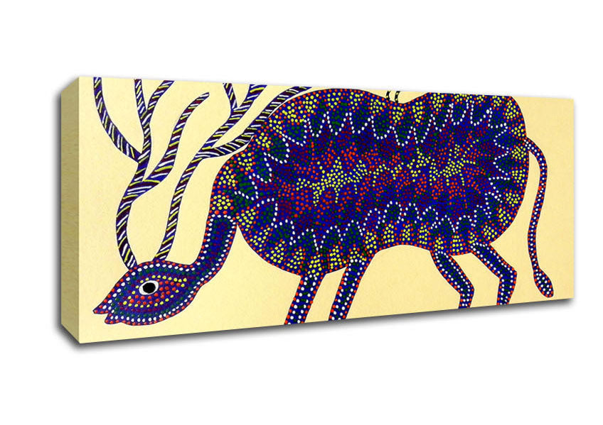 Aboriginal Animals Together Canvas Wall Art