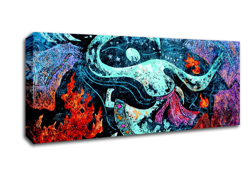 Tibetan Blue Warrior Canvas Wall Art