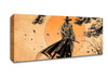 Japanese Samurai Sunset Canvas Wall Art