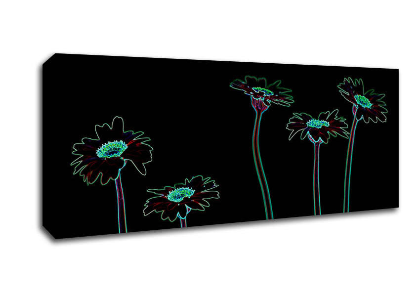 Abstarct Neon Floral 29 Canvas Wall Art