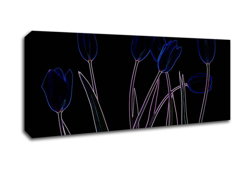 Abstarct Neon Floral 23 Canvas Wall Art