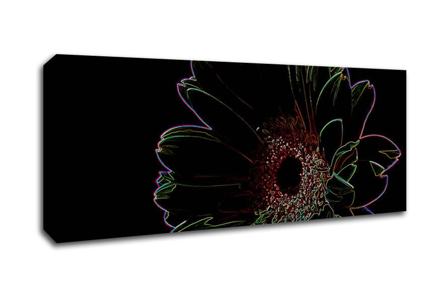 Abstarct Neon Floral 16 Canvas Wall Art