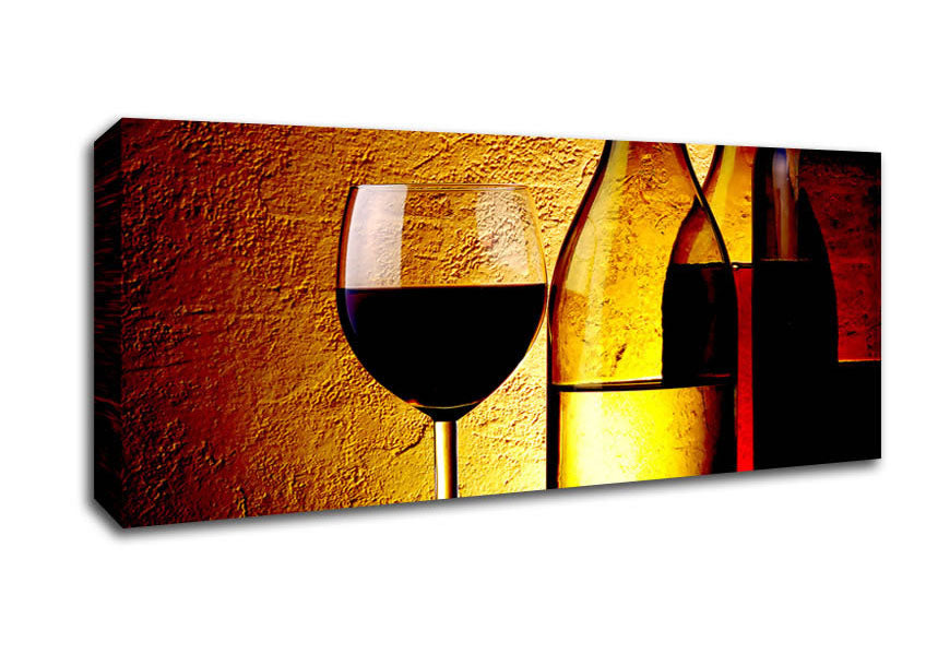 Wine Bottles And Glasses Canvas Wall Art