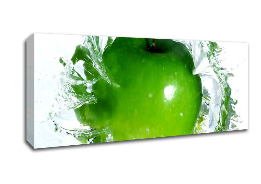 Apple Water Splash Canvas Wall Art