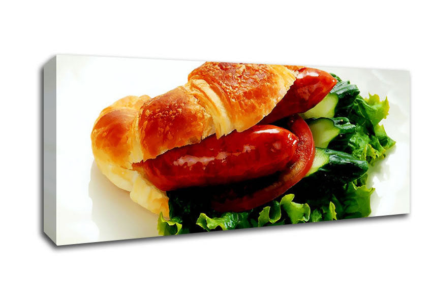 Sausage Croissant Canvas Wall Art