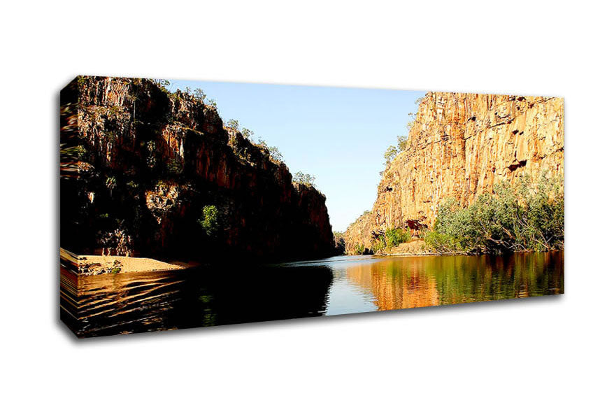 River Canyon Reflection Canvas Wall Art