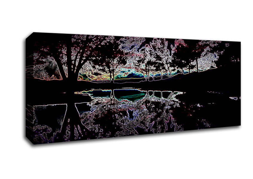 Abstract Neon Landscape 13 Canvas Wall Art
