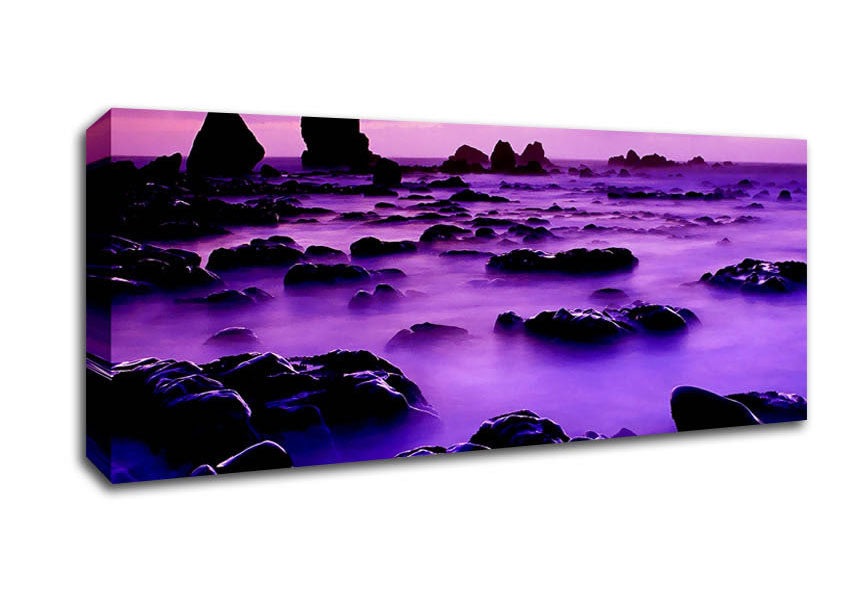 Rocky Purple Mist Canvas Wall Art