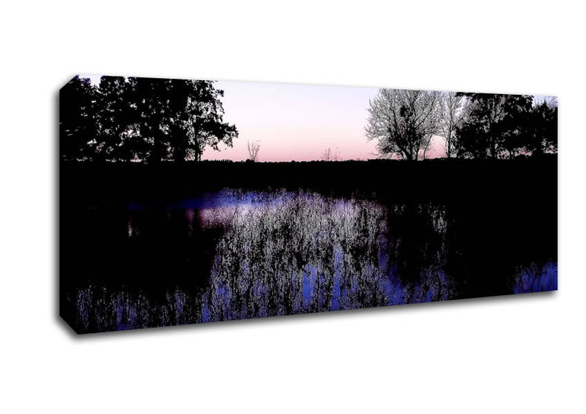 The Purple Morning Lake Canvas Wall Art