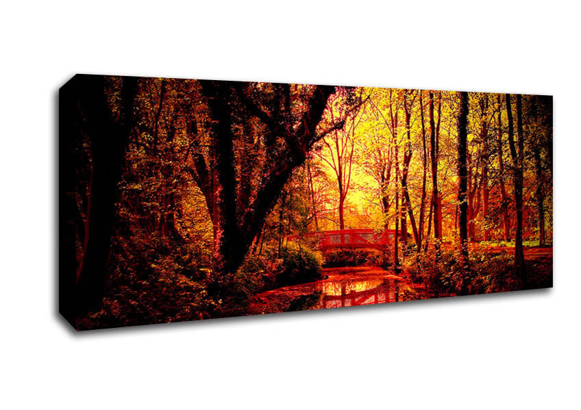 Park Bridge Autumn Canvas Wall Art