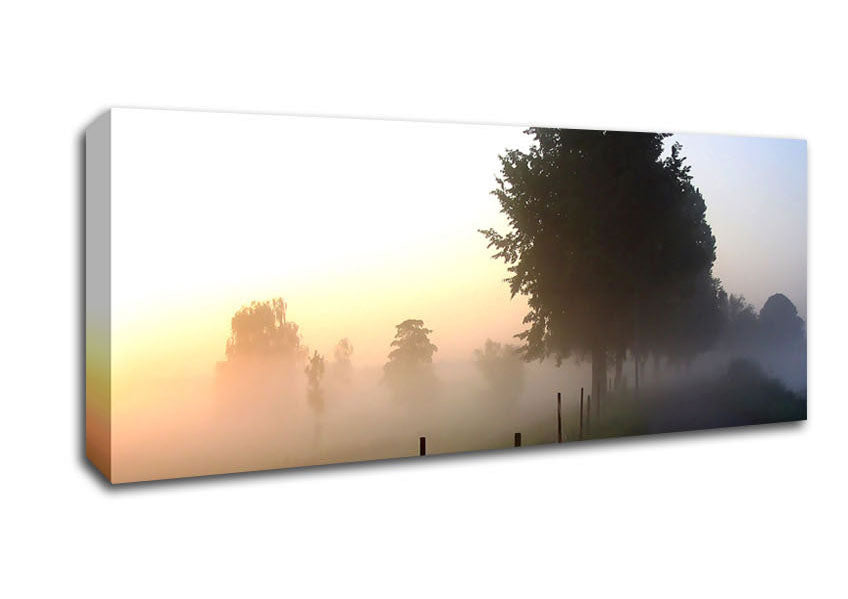 Mist In The English Countryside Canvas Wall Art